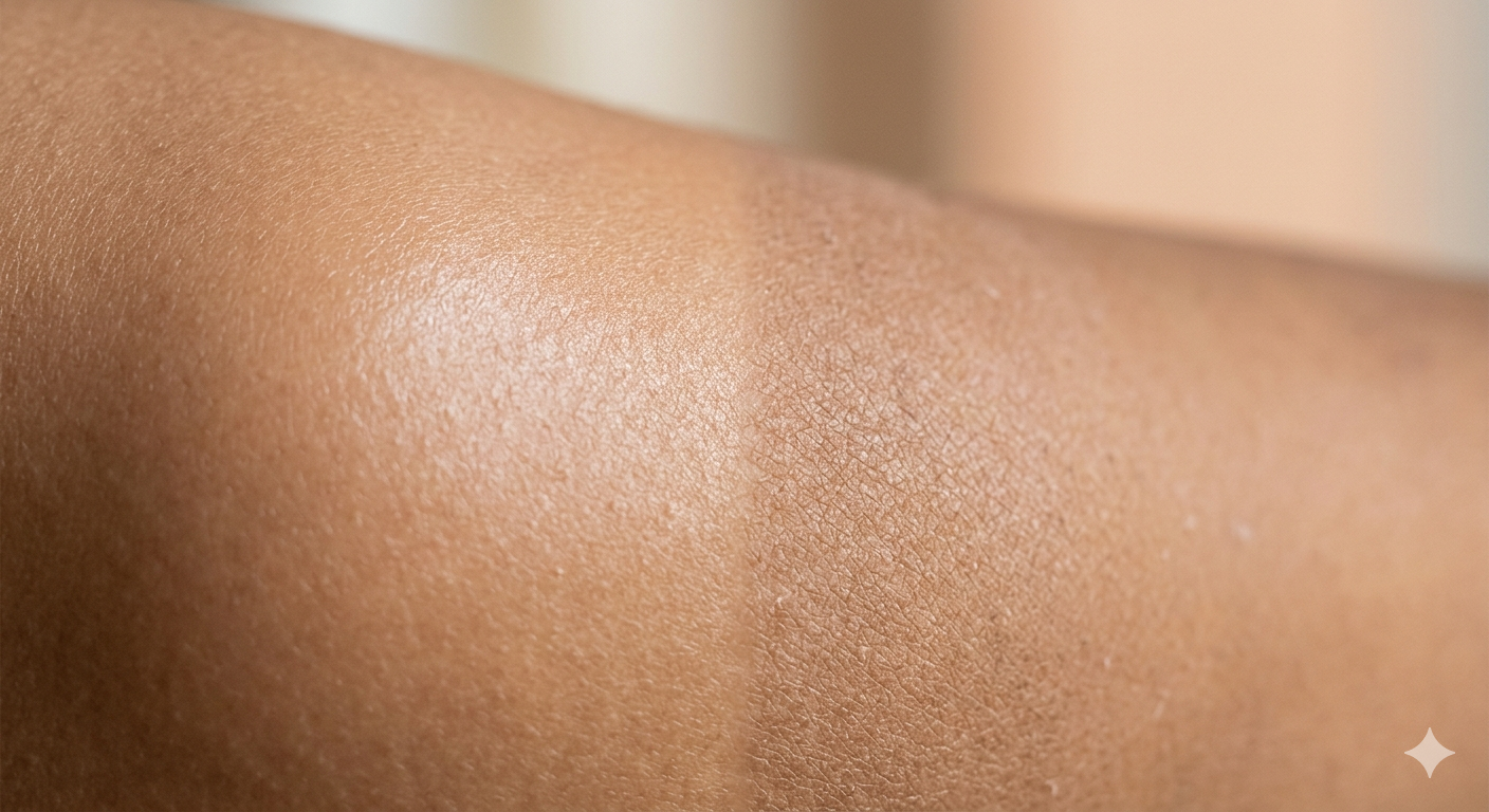 Dehydrated skin showing loss of hydration over time