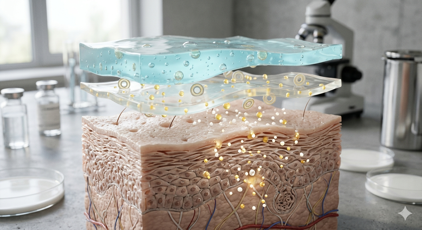 skincare formulation system showing how ingredients interact to support skin barrier and hydration